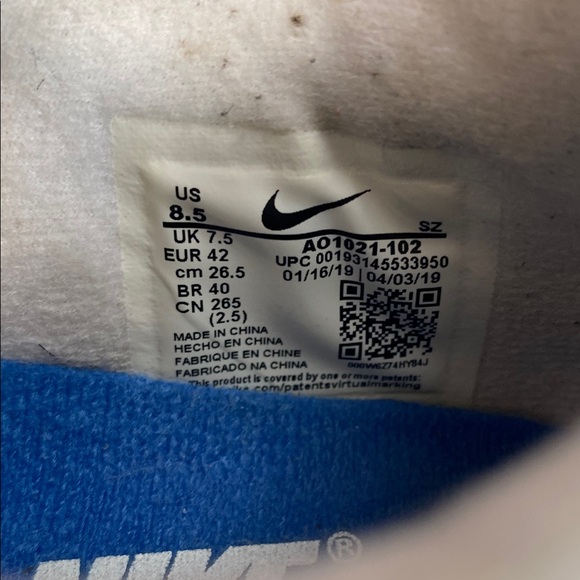 Nike Men's Air Max 1 SE Blue and White Sneakers - Picture 10 of 16